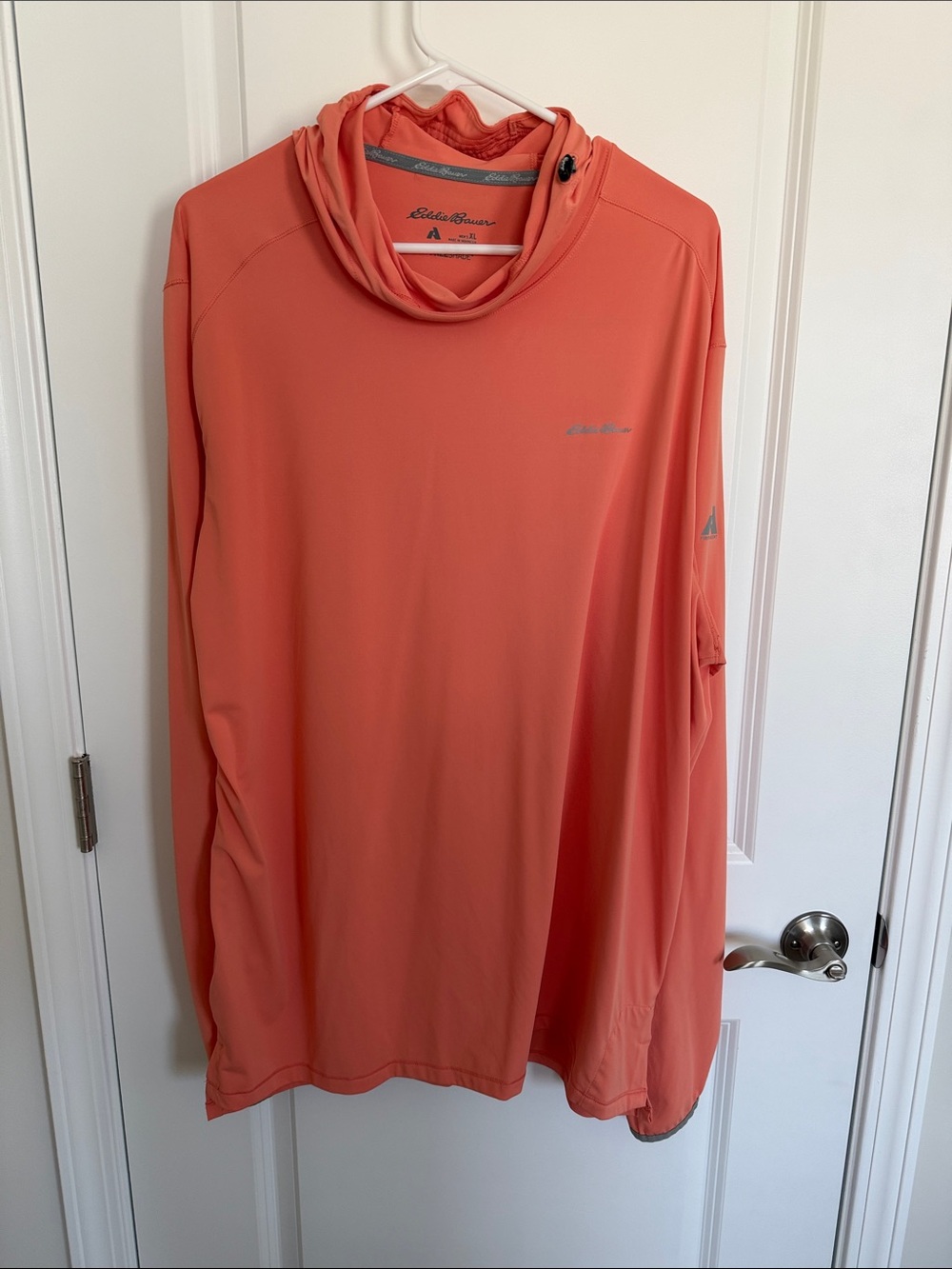 Eddie Bauer Men’s Long-Sleeve Free Shade Performance Hoodie - Coral/Salmon
